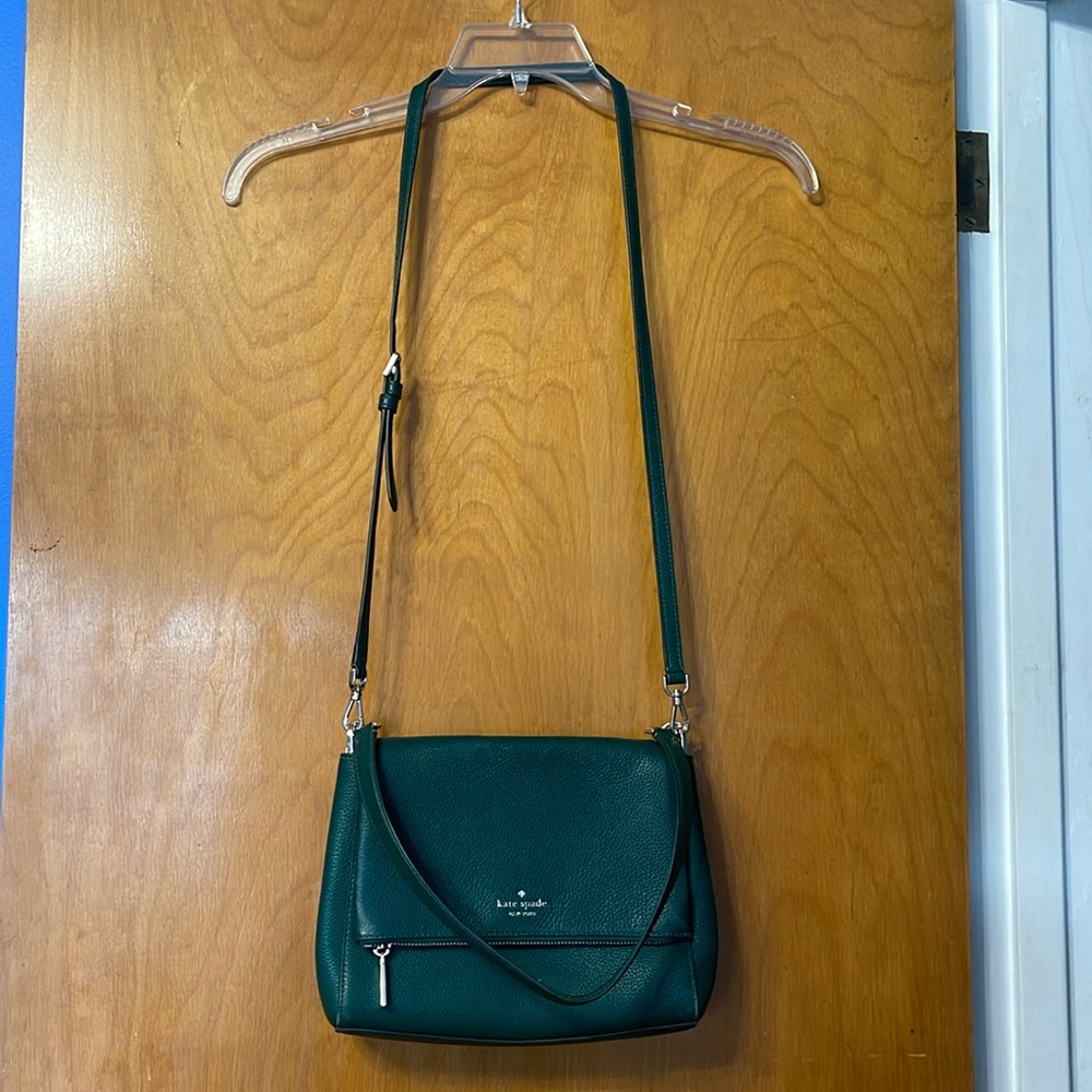 kate spade Emerald Green Pebbled Leather Crossbody